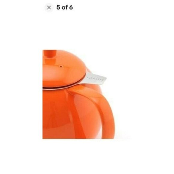 FORLIFE Curve Teapot with Infuser 24-Ounce Carrot - Picture 4 of 5